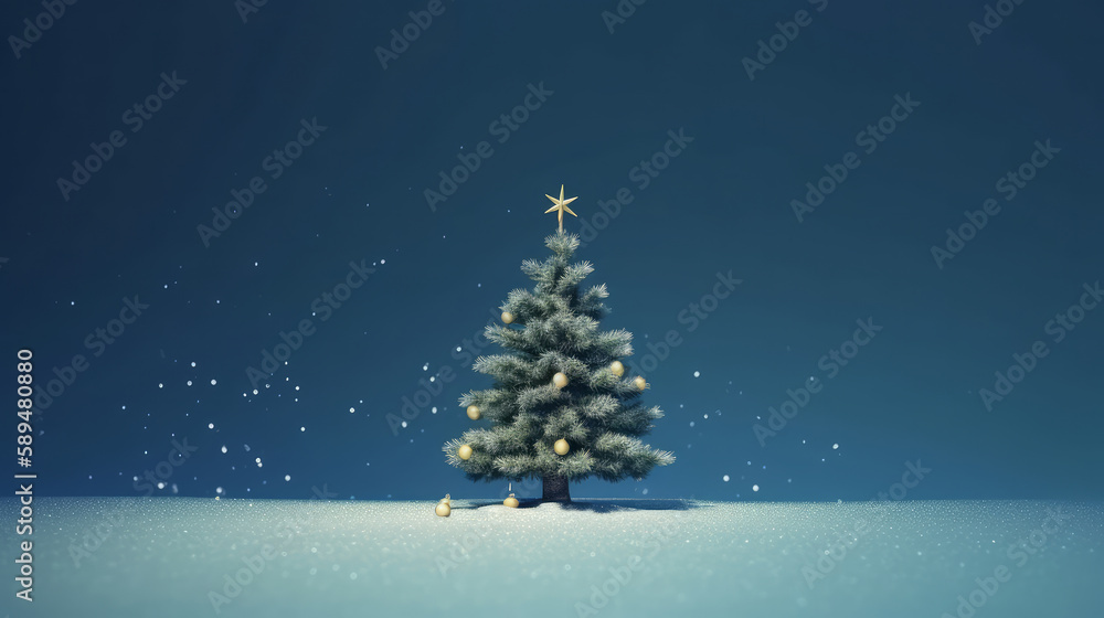 Christmas tree background. Illustration AI Generative.