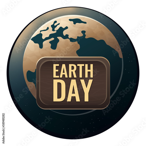 Illustration for Earth Day. Planet with continents. Illustration for Earth Day, abstract patterns on the planet 