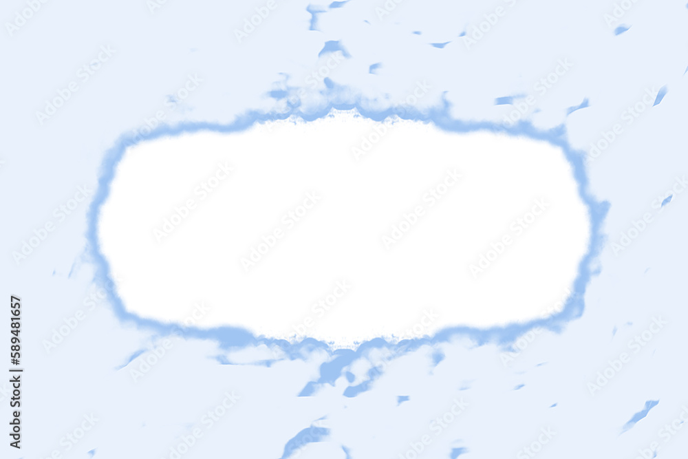 Obraz premium 青色の柔らかい丸い雲のような模様のフレーム素材(透過)