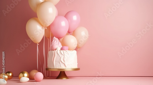 Balloon Background. Illustration AI Generative.