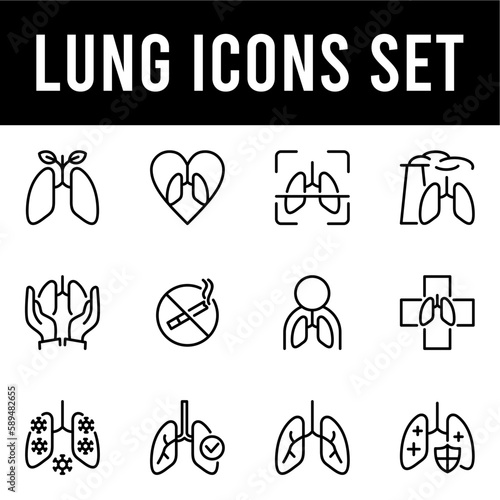 lung line icons set. lungs, smoking, health, cancer, icon, pollution, bronchitis, vector, anatomy, anatomical, biology, breath, breathe, bronchi