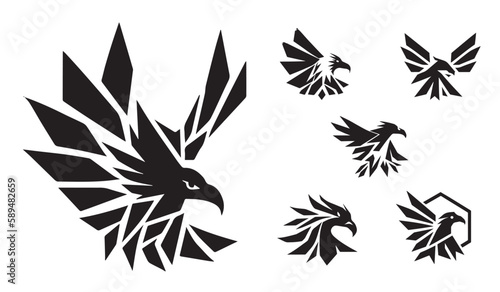 Eagle vector image on a white background. Vector illustration silhouette svg.