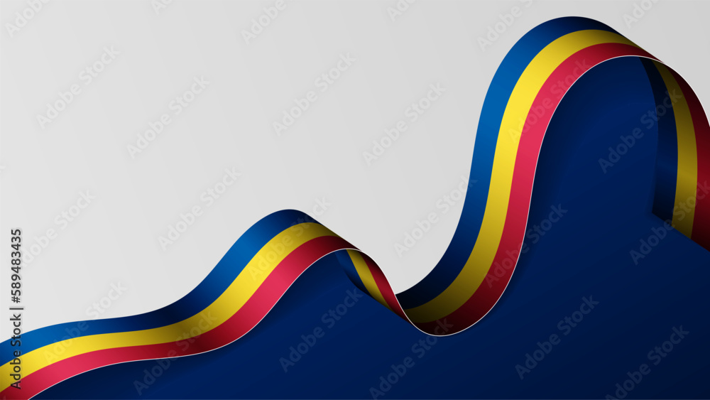 Romania ribbon flag background. Romania ribbon flag background.