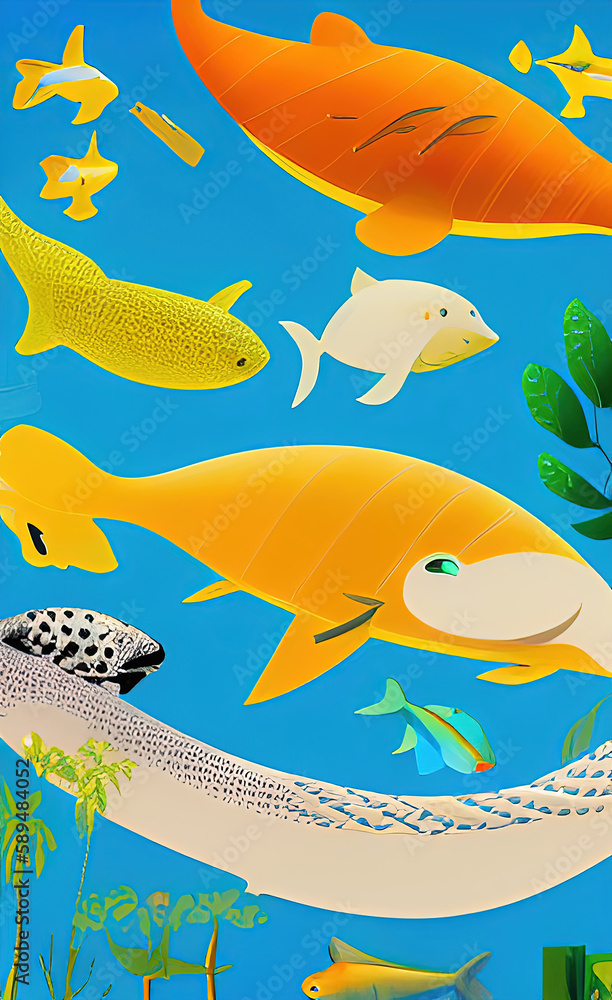 Naklejka premium The Elusive Anglefish made with Generative AI