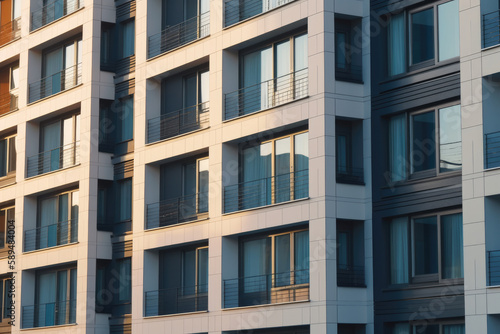 Moden apartments windows - generative AI