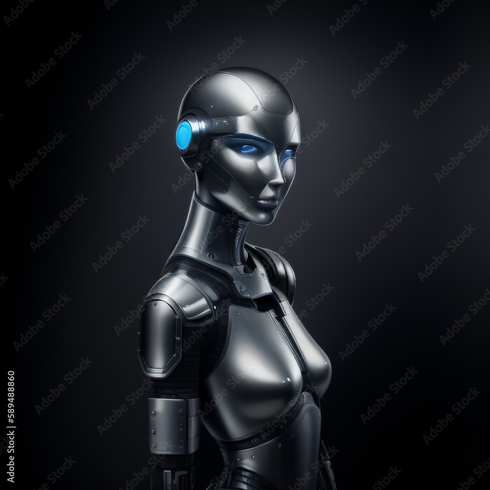 Female cyborg - woman robot girl Female cyborg - woman robot girl