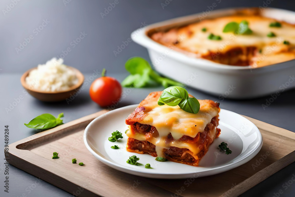 A Mouthwatering italian Lasagna, created with generative ai technology