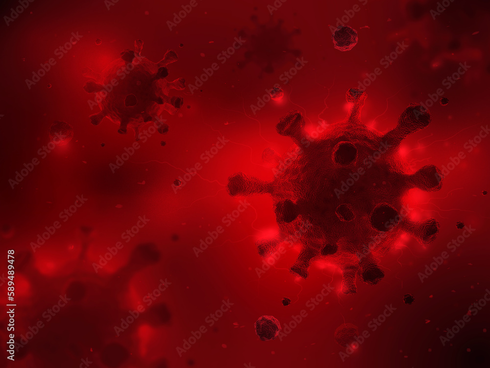 Virus visualization - obrazy, fototapety, plakaty 