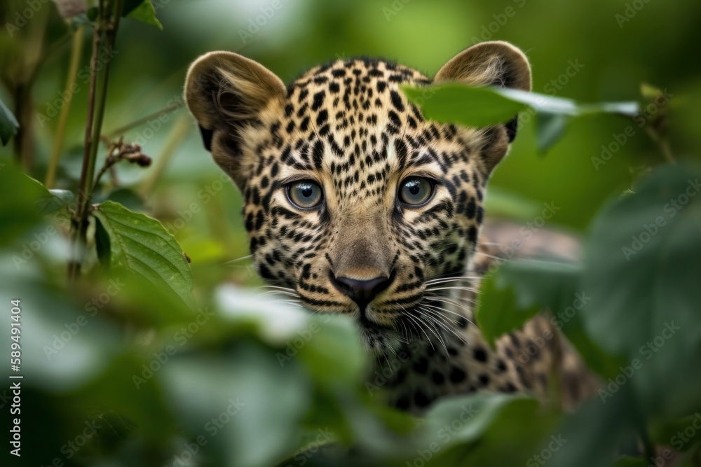 Fototapeta premium Baby wildlife in the green forest