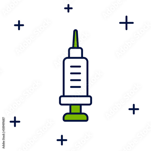 Filled outline Addiction to the drug icon isolated on white background. Heroin, narcotic, addiction, illegal. Sick junkie with a syringe and medical pills. Vector