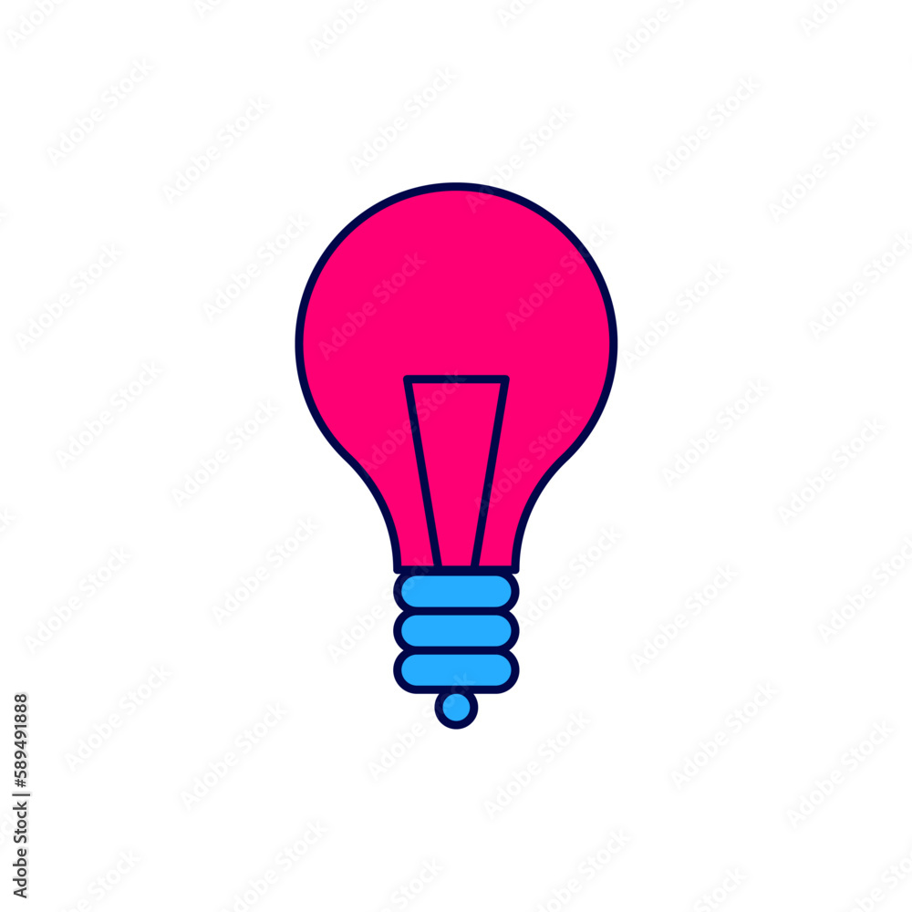 Filled outline Light bulb with concept of idea icon isolated on white background. Energy and idea symbol. Inspiration concept. Vector Filled outline Light bulb with concept of idea icon isolated on white background. Energy and idea symbol. Inspiration concept. Vector