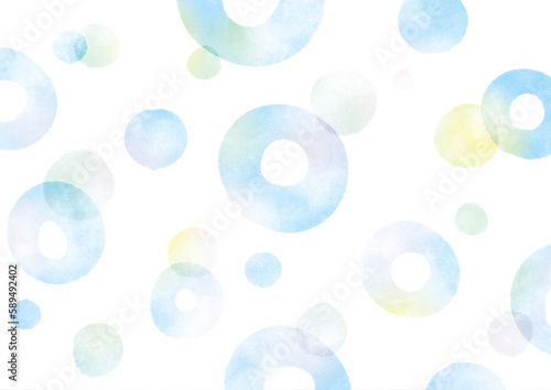 水彩テクスチャーの水玉模様背景