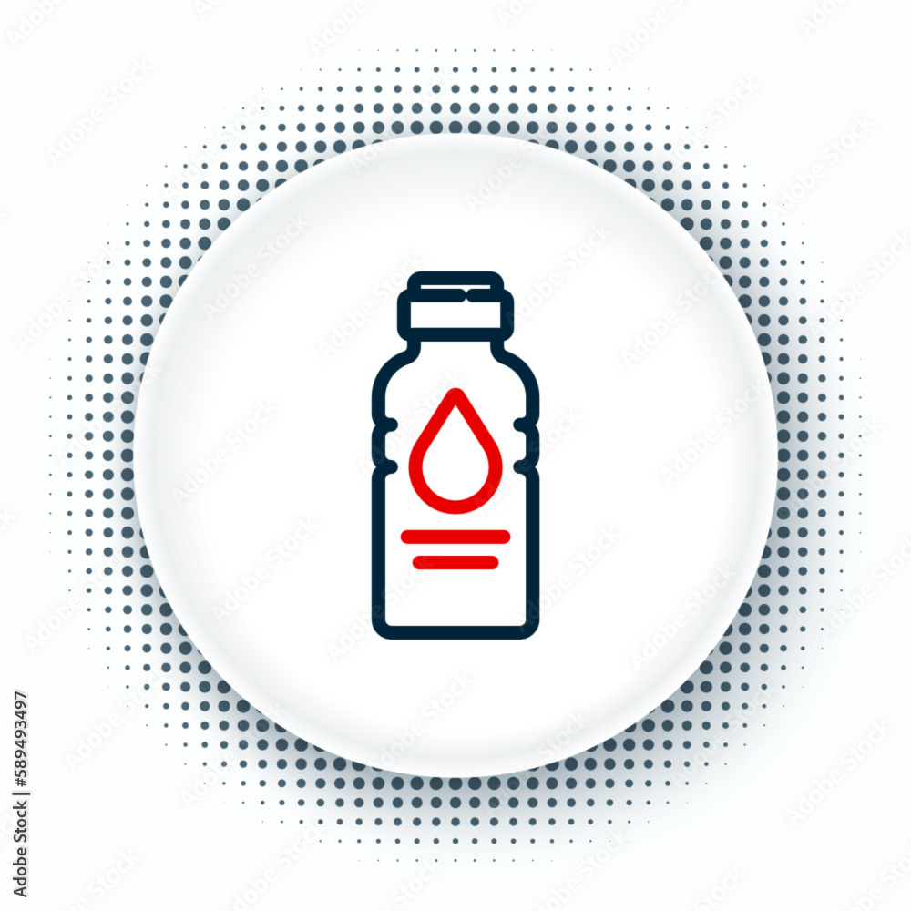 Line Bottle of water icon isolated on white background. Soda aqua drink sign. Colorful outline concept. Vector Line Bottle of water icon isolated on white background. Soda aqua drink sign. Colorful outline concept. Vector