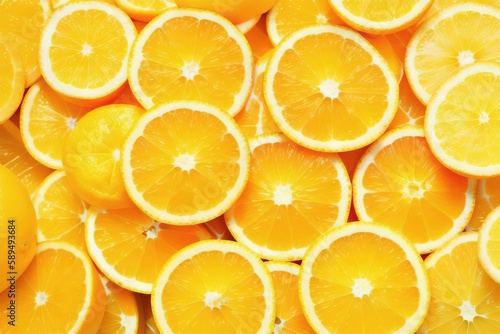 Group of slices  whole of fresh orange fruits isolated on white background  Generative AI.