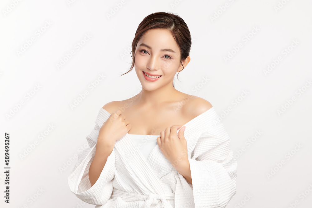 Beautiful young asian woman with clean fresh skin on white background, Face care, Facial treatment, Cosmetology, beauty and spa, Asian women portrait. Beautiful young asian woman with clean fresh skin on white background, Face care, Facial treatment, Cosmetology, beauty and spa, Asian women portrait.
