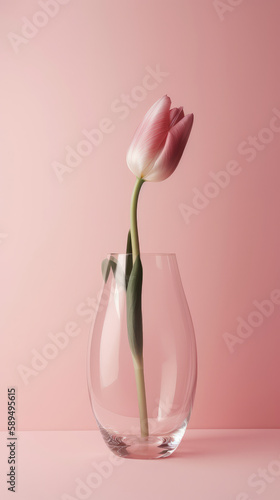 Tulip flowers background. Illustration Generative AI