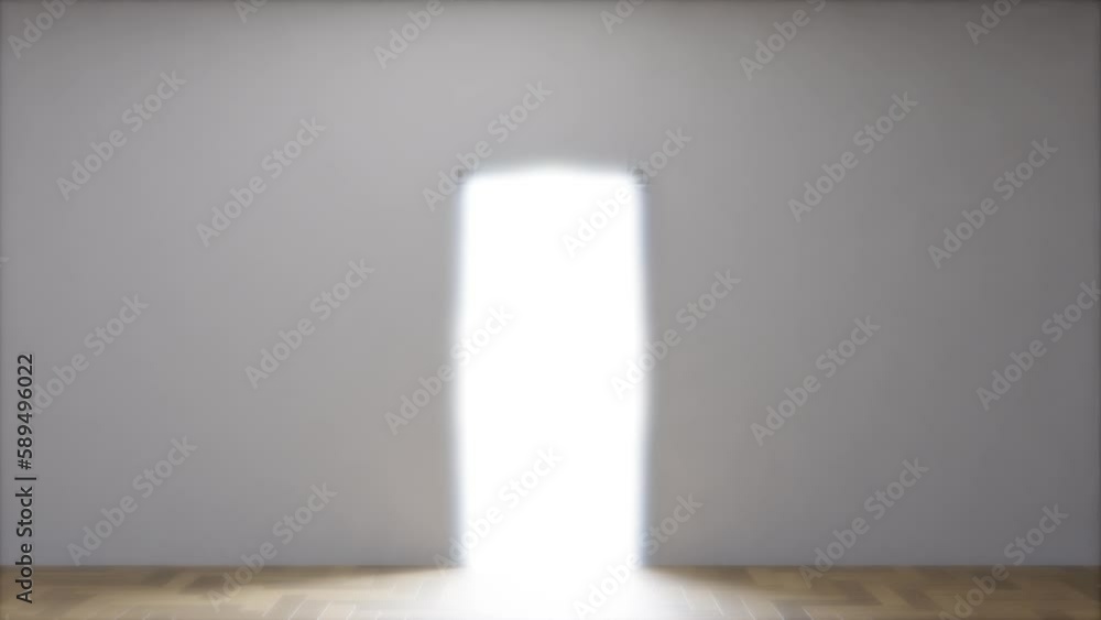 Opening door. Transition from darkness to bright light, caustic highlights. Opening door. Transition from darkness to bright light, caustic highlights.