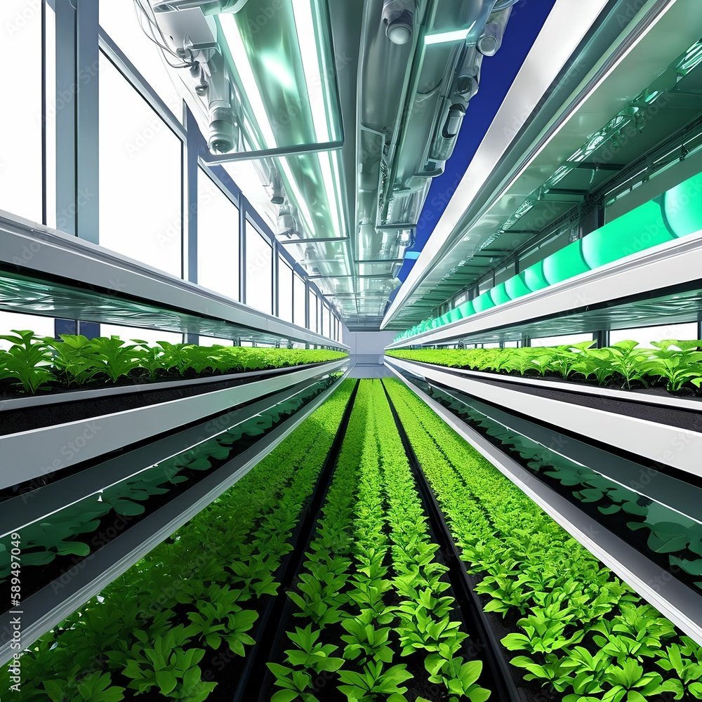 Vertical Hydroponic green Plant , generative art by A.I. Vertical Hydroponic green Plant , generative art by A.I.