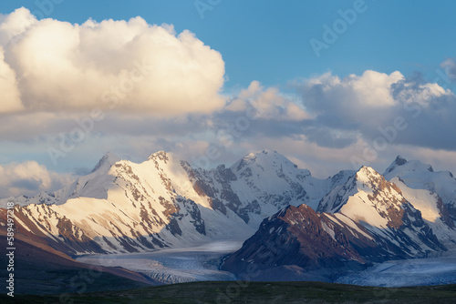 Kizil-Asker glacier, Kakshaal Too in the Tian Shan mountain range near the Chinese border, Naryn Region, Kyrgyzstan photo