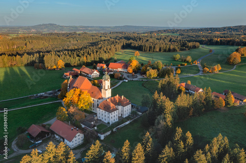 Pilgrim's Church of Wieskirche, UNESCO World Heritage Site, Weis, Steingaden, Upper Bavaria, Bavaria, Germany photo
