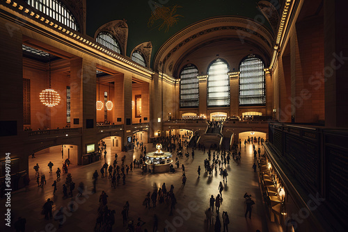 Grand Central Terminal Matte Painting - New York Train Station, Generated AI