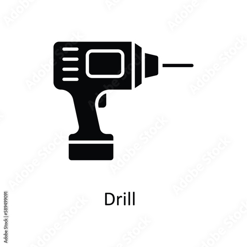 Drill  Vector  Solid Icons. Simple stock illustration stock