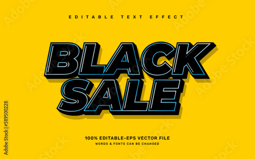 Black sales editable text effect template