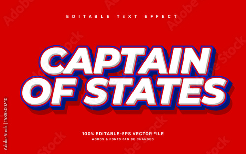 Captain of states editable text effect template
