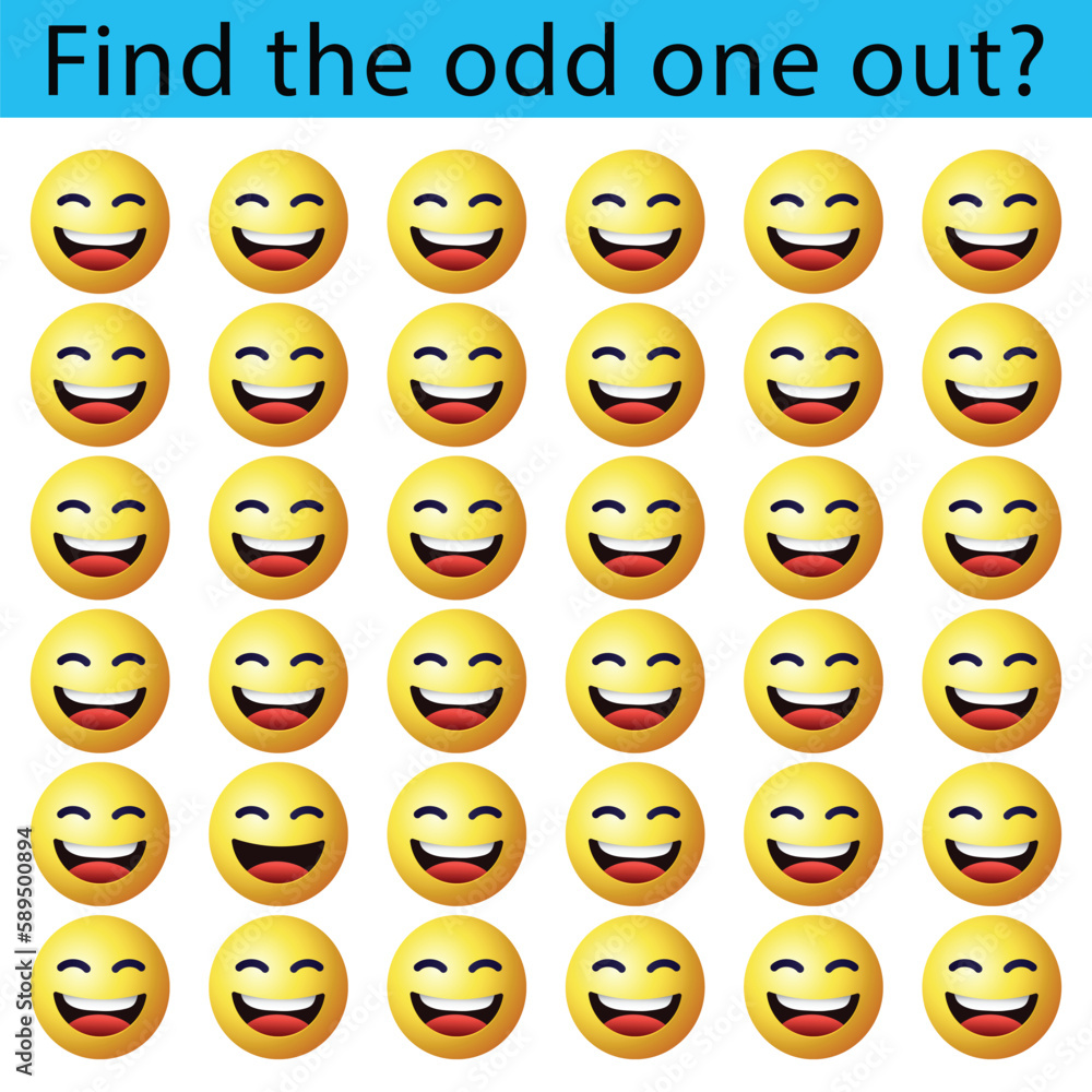 Find the odd one out vector illustration sheet. Spot the difference. Find the odd one out vector illustration sheet. Spot the difference.
