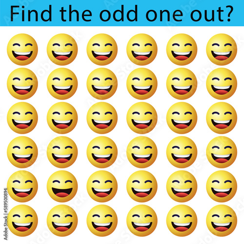 Find the odd one out vector illustration sheet. Spot the difference.