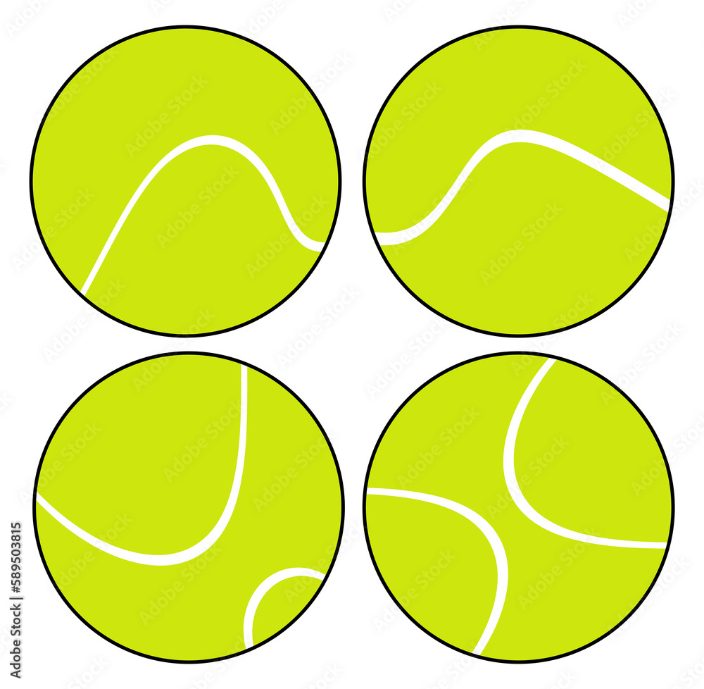 Tennis Ball Clip Art Set Of Four