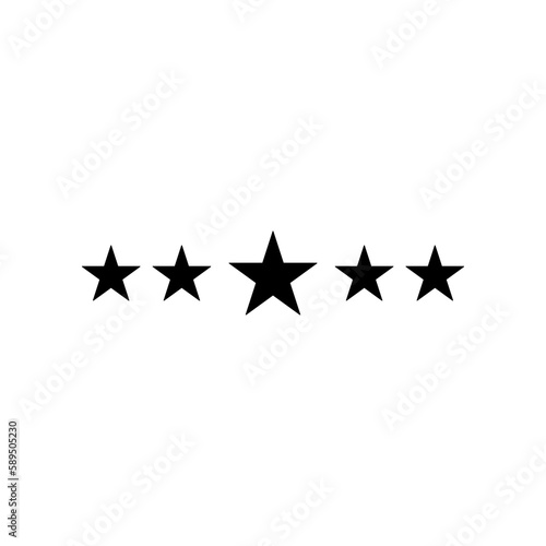 Fototapeta Naklejka Na Ścianę i Meble -  Five-star rating icon. Symbol of 5star where the middle star is big than other stars5	
