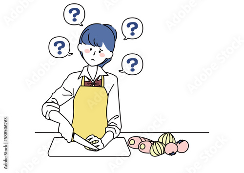 料理の方法がわからない女子高校生