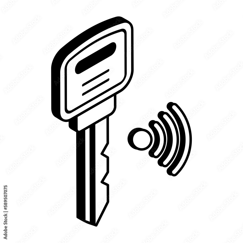 Smart Car Key with Signal Vector Icon isometric Design, Motor Vehicle Service and automobile repair shop Symbol, Lorry spare part Sign, automotive technician equipment , Key less Entry Concept Smart Car Key with Signal Vector Icon isometric Design, Motor Vehicle Service and automobile repair shop Symbol, Lorry spare part Sign, automotive technician equipment , Key less Entry Concept