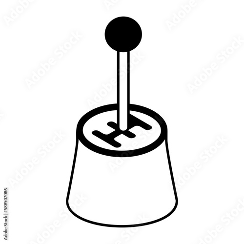 Leather Gear Knob Vector Icon isometric Design, Motor Vehicle Service and automobile repair shop Symbol, Lorry spare parts Sign, Automotive technician equipment , Manual shift gearbox concept