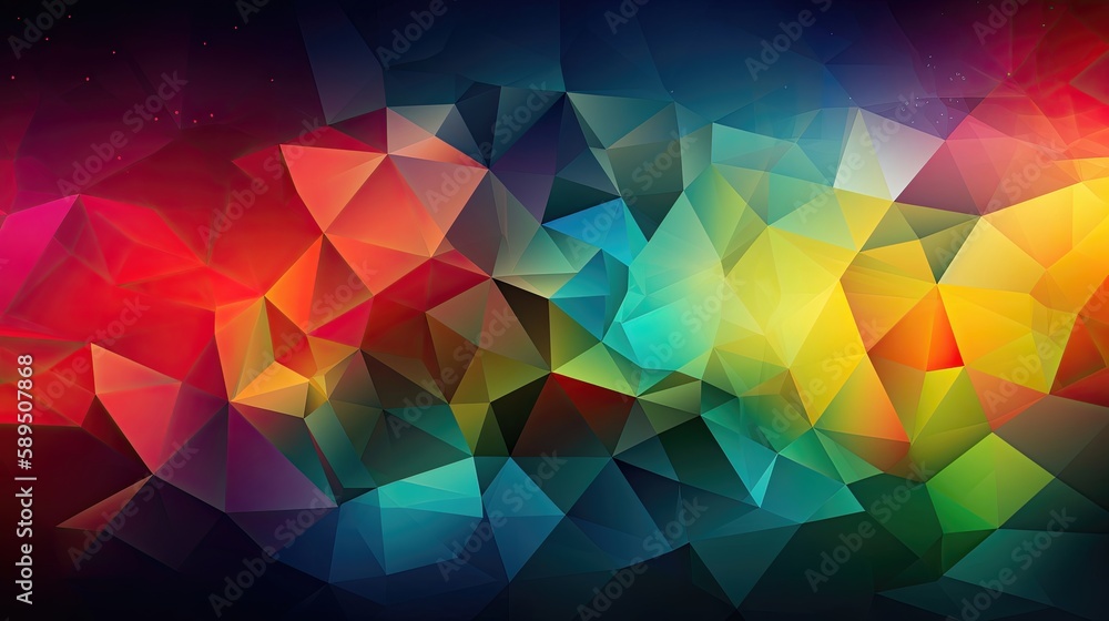 Obraz premium Abstract 3D colored polygon background. Generative AI