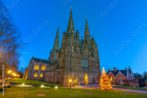 Lichfield Cathedral, Christmas tree, Lichfield, Staffordshire photo