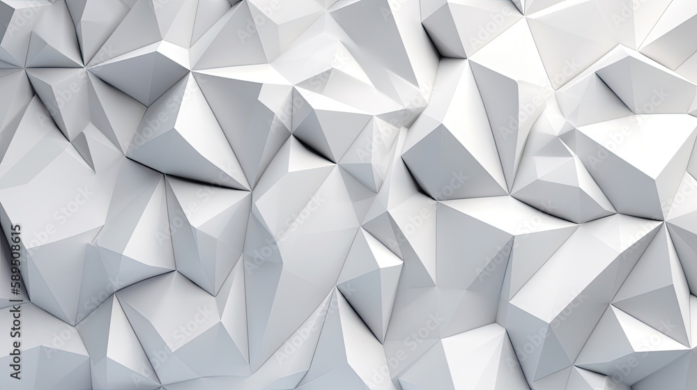 Abstract 3D white polygon background. Generative AI Abstract 3D white polygon background. Generative AI