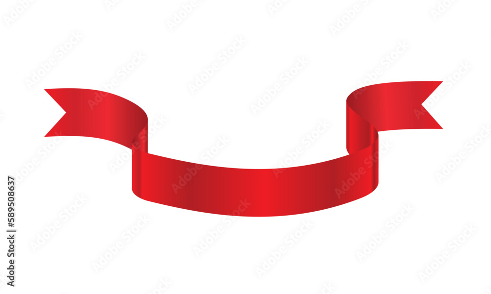 Decorative red ribbon banner isolated on a white background Decorative red ribbon banner isolated on a white background