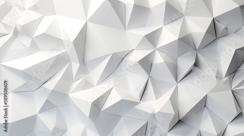 Abstract 3D white polygon background. Generative AI