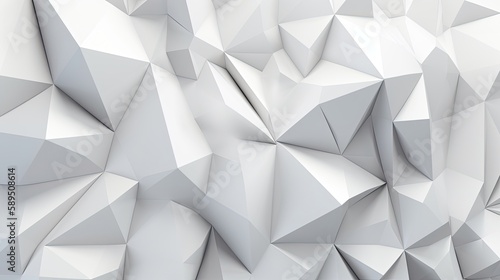 Abstract 3D white polygon background. Generative AI © AdriFerrer