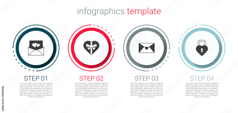 Set Envelope with Valentine heart, Candy shaped box, and Castle the of. Business infographic template. Vector Set Envelope with Valentine heart, Candy shaped box, and Castle the of. Business infographic template. Vector