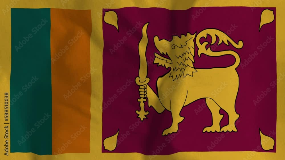 Sri lanka Flag. Seamless loop animation of the sri lanka flag. 4K. 3D animation National flag. Sri lanka Flag. Seamless loop animation of the sri lanka flag. 4K. 3D animation National flag.