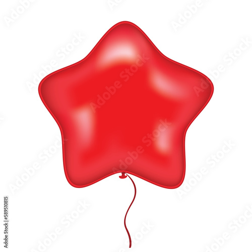 red star balloon isolated on a white background