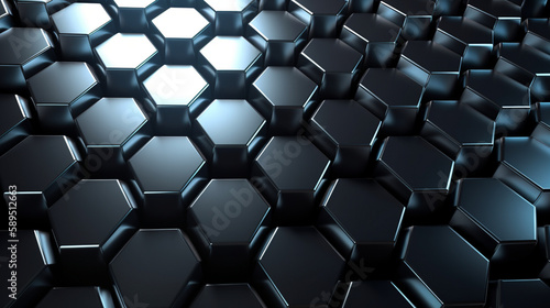 Hexagonal abstract metal concept wallpaper background Generative AI