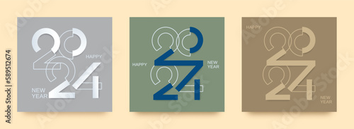 new year design template with typography logo. minimalistic modern background for cover, banner and card