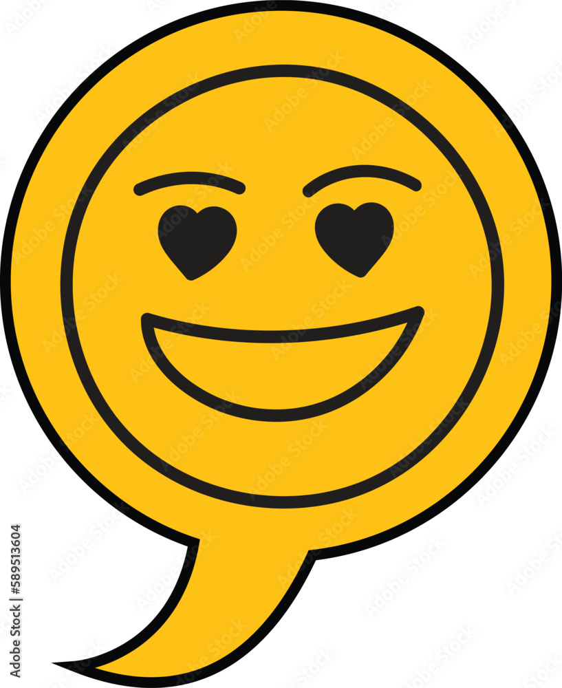 Fototapeta premium Smiley face bubble vector icon. Cute Different emotions