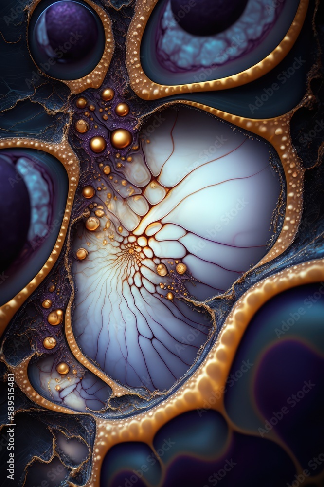 Obraz premium Abstract fluid alcohol ink texture background made with generated ai