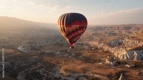 Air balloon background. Illustration AI Generative