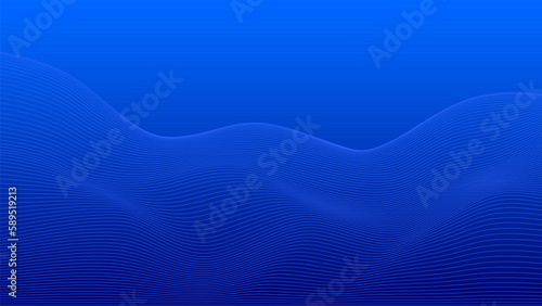 Blue background. Flowing blue waves. Abstract digital wave. Flow. Line Vector illustration for tech futuristic innovation concept modern Gradient Background Graphic design Space. Smooth stylish. Curve